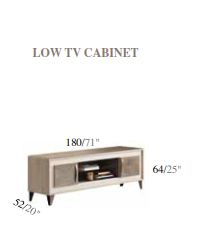 Итальянская мебель для гостиной Ambra (Adora) (витрина 2А + стол + 3 стула + буфет + зеркало, как на фото) фабрики ARREDOCLASSIC Тумба ТВ низкая