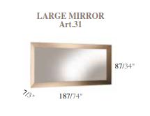 Итальянская мебель для гостиной Ambra (Adora) (витрина 2А + стол + 3 стула + буфет + зеркало, как на фото) фабрики ARREDOCLASSIC Зеркало большое арт.31 (рамка 