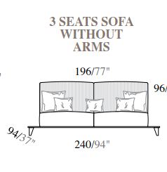 Итальянская мягкая мебель Ambra (Adora) (диван, как на фото) фабрики ARREDOCLASSIC Диван секция 3 мест. (без подлок.) кат В