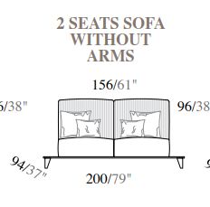 Итальянская мягкая мебель Ambra (Adora) (диван, как на фото) фабрики ARREDOCLASSIC диван секция 2 мест. (без подлок.) кат В
