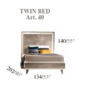 Итальянский комплект мебели для спальни Ambra (Adora) (кровать со сп.местом 160*190 + 2 тумбочки + комод 6 ящиков + зеркало, как на фото) фабрики ARREDOCLASSIC Кровать арт.40 с жестк. спинк. 120x190 см