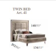 Итальянский комплект мебели для спальни Ambra (Adora) (кровать со сп.местом 160*190 + 2 тумбочки + комод 6 ящиков + зеркало, как на фото) фабрики ARREDOCLASSIC Кровать арт.41 с мягк. спинк. кат В 120x190 см