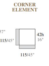 Итальянский угловой диван Essenza-Adora (как на фото, размеры: 377 на 407) фабрики ARREDO CLASSIC угловой элемент кат Е